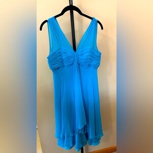 Chiffon and Satin Ruched Front Dress